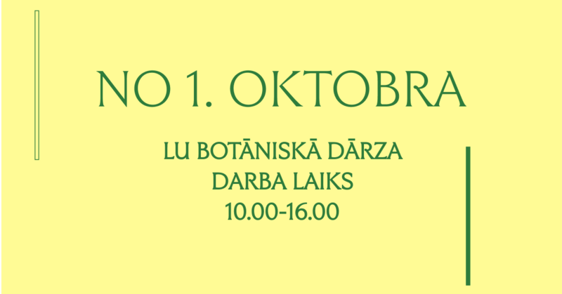 No 1. oktobra – jauns darba laiks un cenas