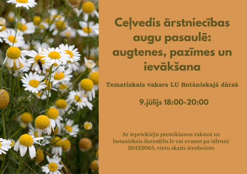 Tematiskais vakars “Ceļvedis ārstniecības augu pasaulē: augtenes, pazīmes un ievākšana”